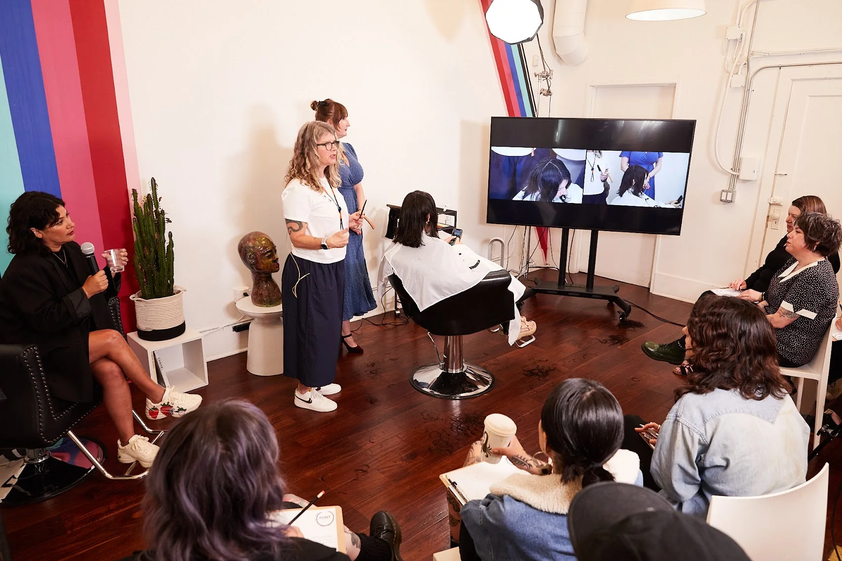 Debi teaching apprentices at Pony Studios